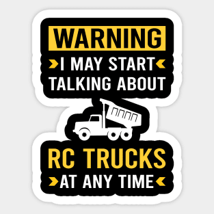 Warning RC Truck Trucks Sticker